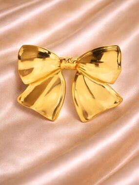 Gold Bow Elegant Brooch